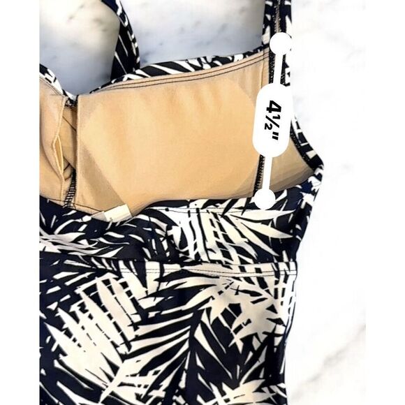 GAP TANKINI Halter Swimsuit TOP ONLY Sz Small DARK Blue/Black White Fast Ship - Picture 12 of 16